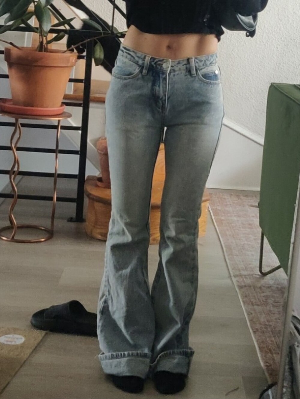 UNIF Flared Low Waist Denim